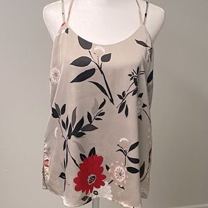 LOFT Floral Silky Tank Top